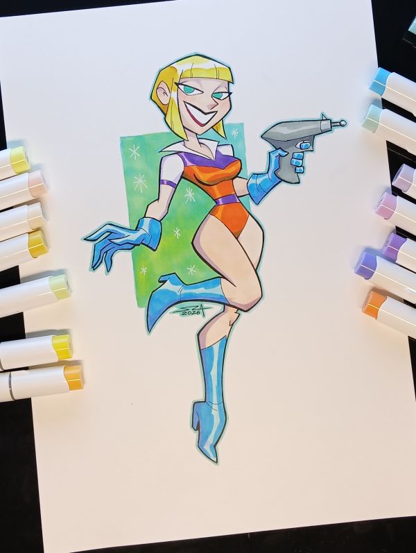 Image for Retro Space Girl Pin-Up