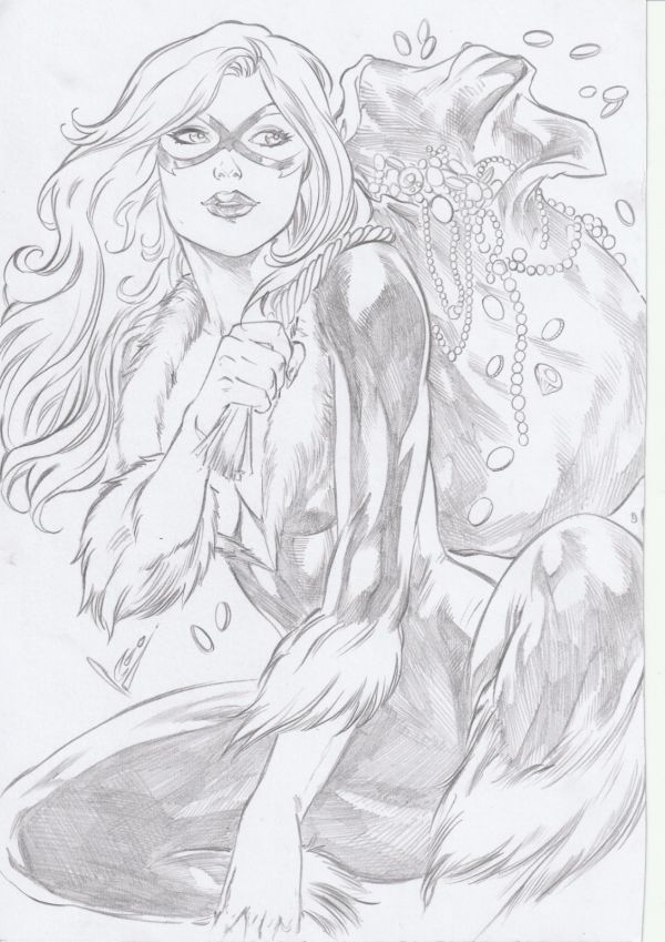 Image for Black Cat Pencil Sketch (9x12)