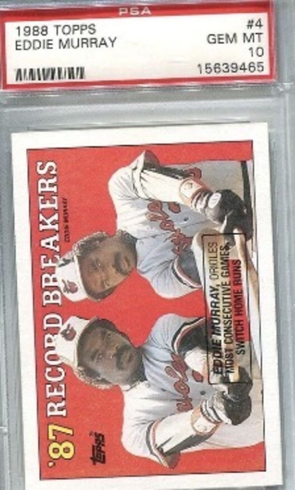 Image for 1988 Topps Eddie Murray #4 PSA GEM MT 10