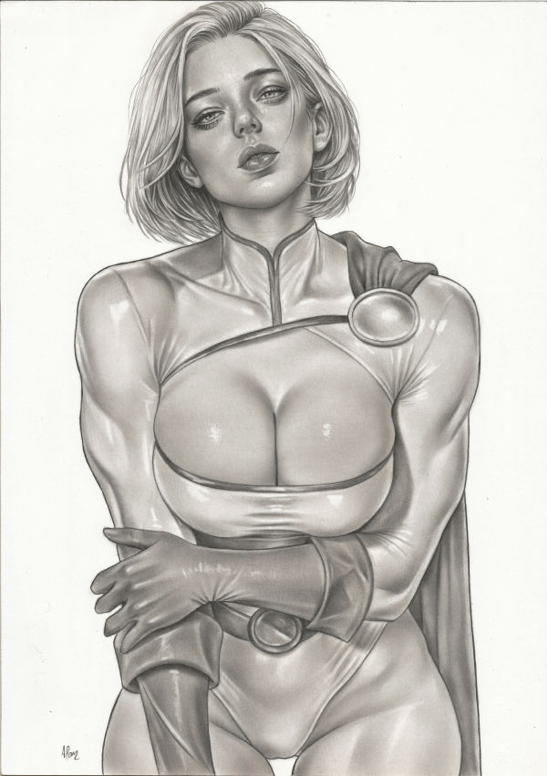 Image for Power Girl Pencil Illustration