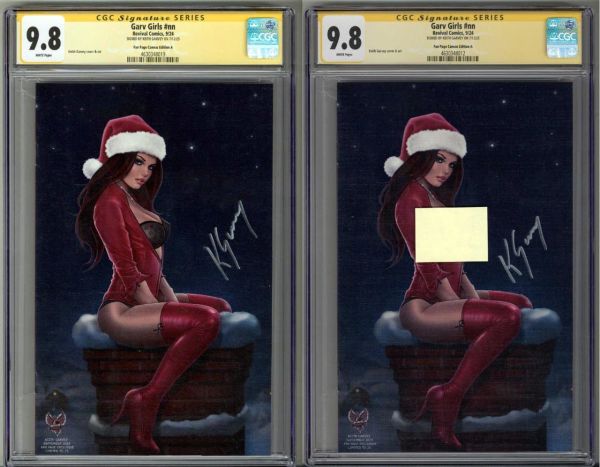 Image for GARV GIRLS SET CGC 9.8 SS SIGNED KEITH GARVEY SANTA FAN CANVAS EDITION A/B LE 25