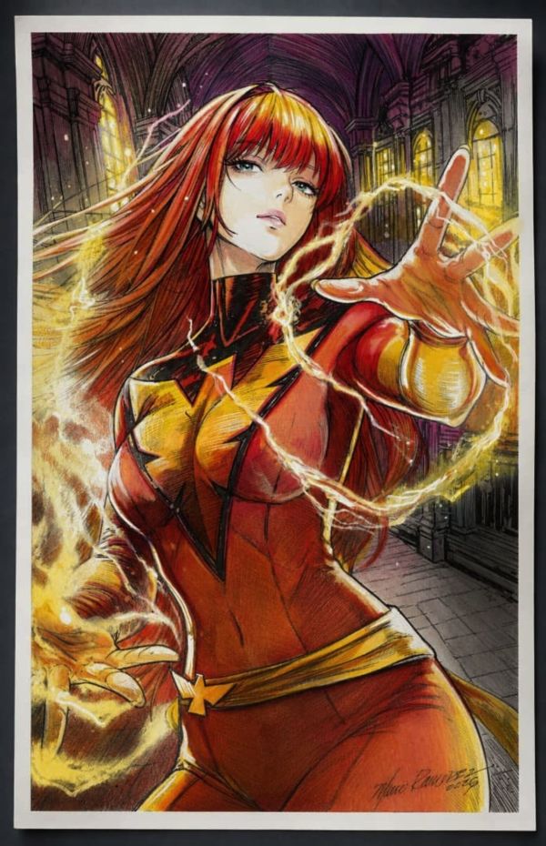 Image for Phoenix 11x17 Acrylic and Ink Illustration