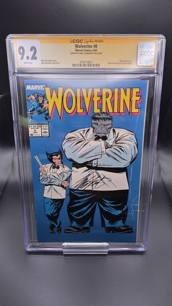 Image for 9.2 CGC Wolverine #8 Signature series signed by Chris Claremont in Silver Paint Pen