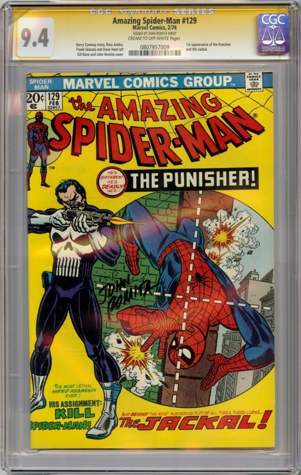 Image for Amazing Spider-Man #129 CGC 9.4 Signed by John Romita