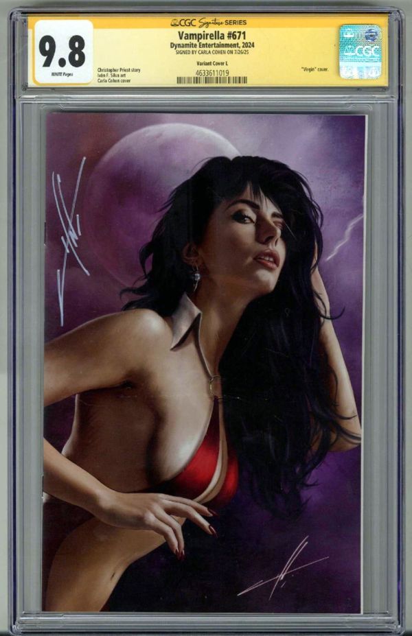 Image for VAMPIRELLA #671 CGC 9.8 SS SIGNED CARLA COHEN 1:25 VIRGIN VARIANT LOW POP RARE