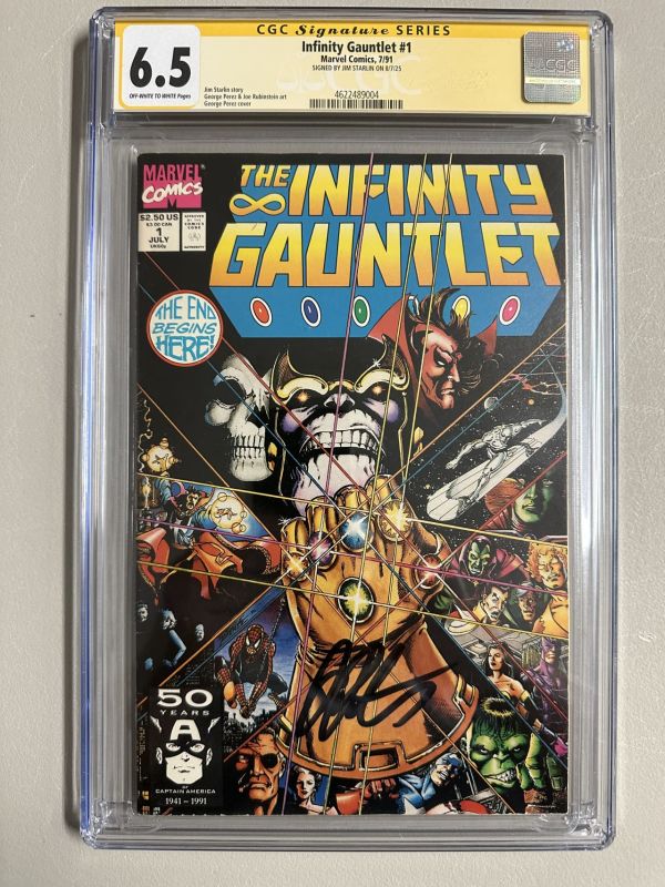Image for Infinity Gauntlet #1 CGC 6.5 Signed by George Perez
