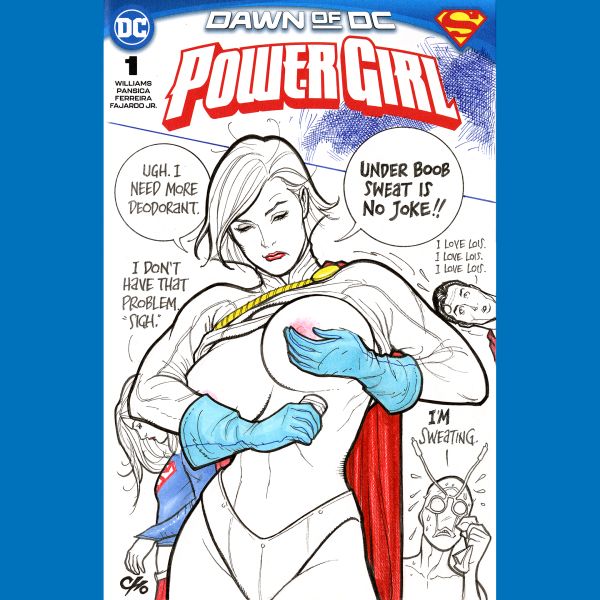 Image for Power Girl Sketch Cover - Happy Franksgiving!