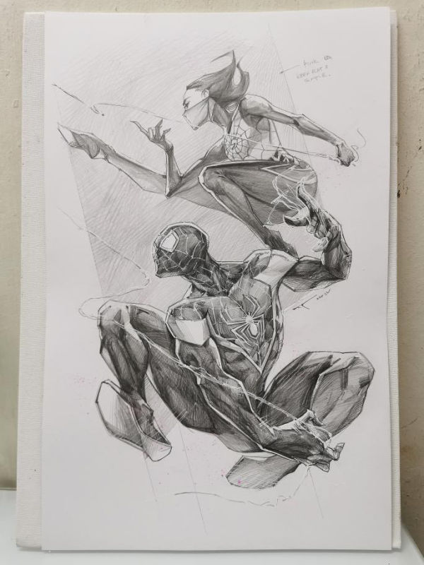 Image for Ivan Tao Marvel Original Cover Art - Dark Web (Miles and Silk)