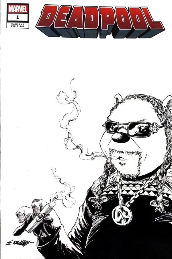 Image for Snoop pooh original art by Manu Silva on Deadpool sketchcover 
