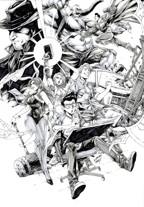 Image for Lipwei's Con Artists #2 Original Artwork Lineart A3 size