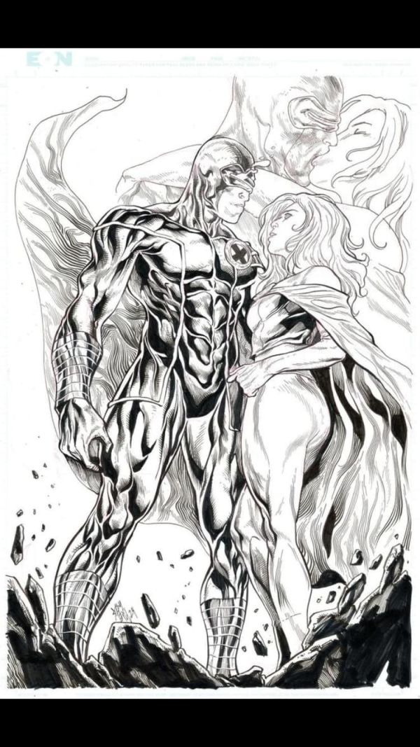Image for Cyclops and Emma Frost pin up