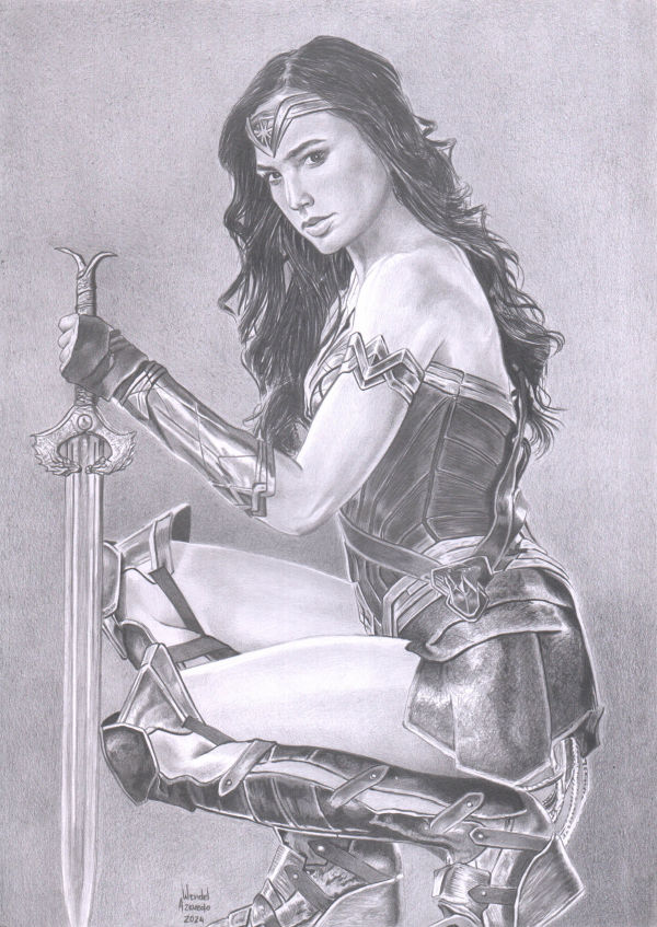 Image for Wonder Woman 11x17" amazing original pencil art by Wendel Azevedo