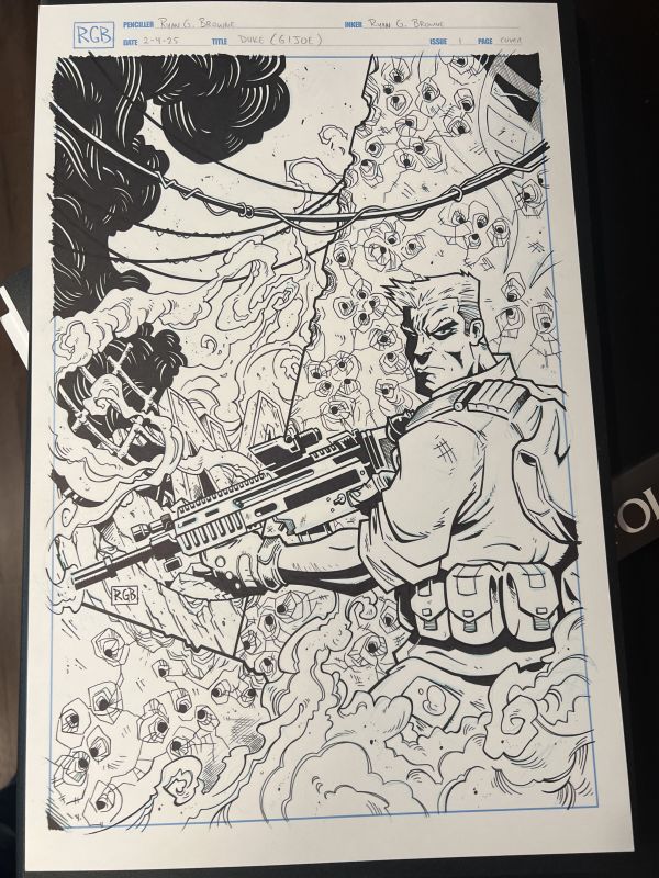 Image for Rare Original Cover Art for Duke GI Joe Silent Mission #1 with Signed Exclusive Comic