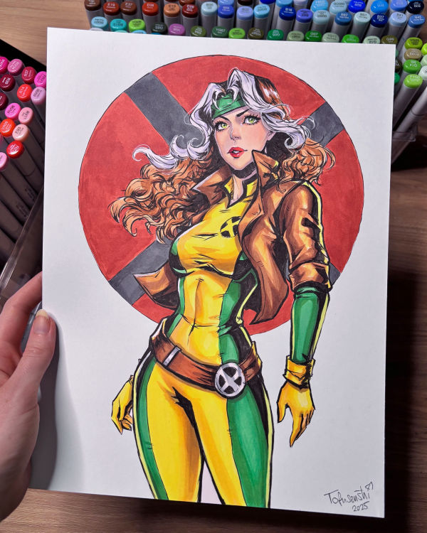Image for Rogue - Convention sketch, coloured 9x12 inch