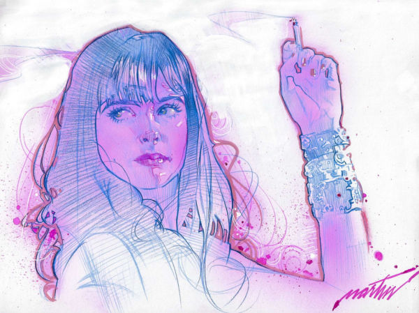 Image for Krysten Ritter (Jessica Jones, Breaking bad) prismacolor illustration by James Martin.