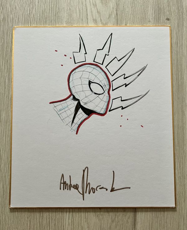 Image for Spider-Man Ink Sketch on Shikishi by Andrea Broccardo