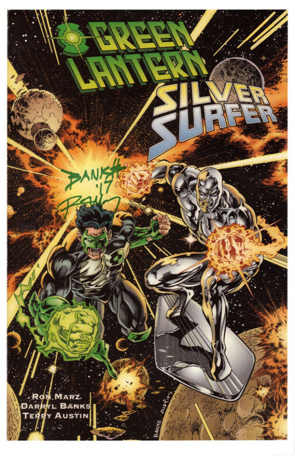 Image for GREEN LANTERN SILVER SURFER COVER #1 PRINT SIGNED RON MARZ & DARRYL BANKS