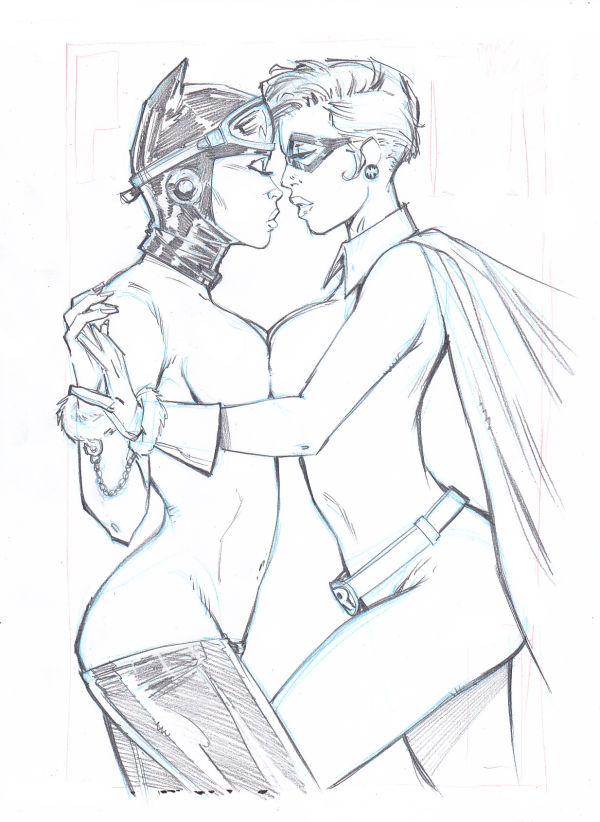 Image for Catwoman and Robin ( female  version )  8.5x11 inches
