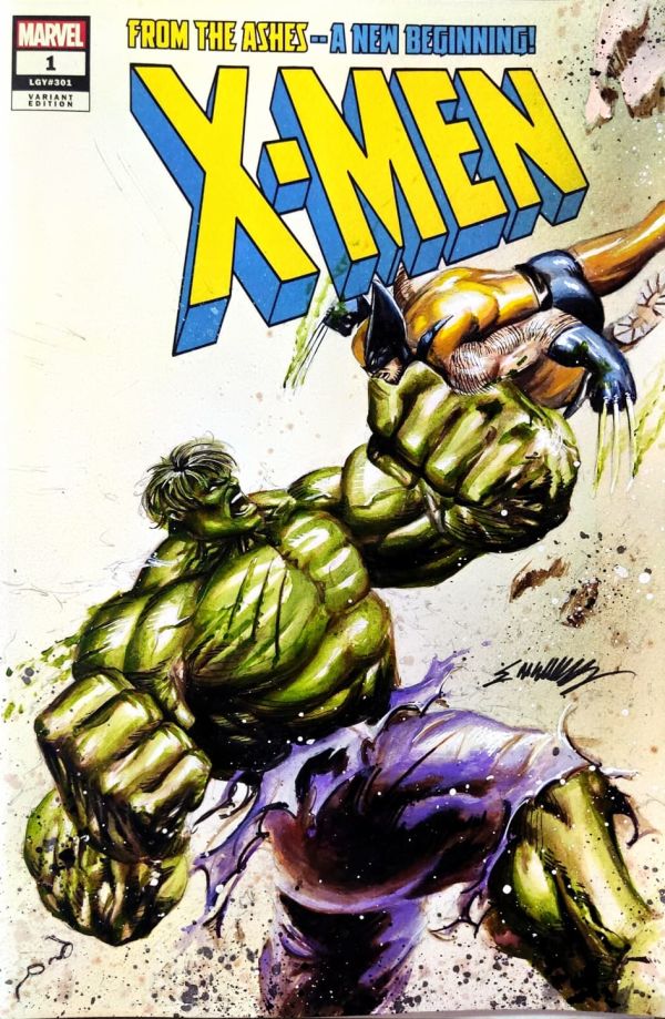 Image for Hulk vs wolverine Acrylic Painting by Manu Silva