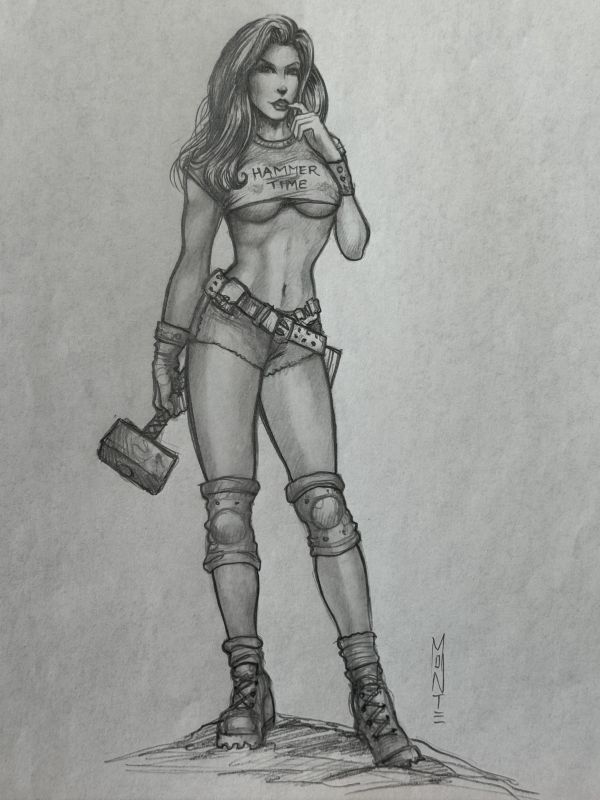 Image for "Hammer Time" Construction Girl Pinup