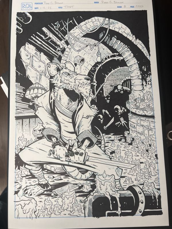 Image for Rare TMNT #8 Original Cover Art by Ryan G. Browne