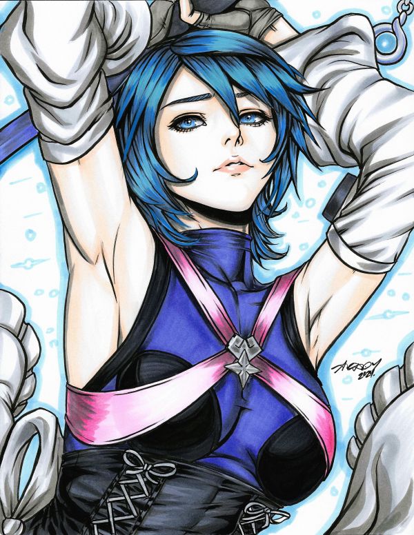 Image for Aqua Kingdom Hearts Copictober Day 9