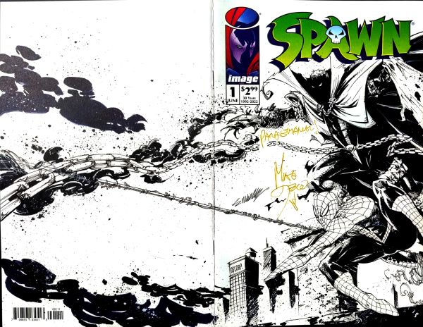 Image for Spawn/ Spider Man by Manu Silva signed by Manu Silva and Mike Deodato Jr. 