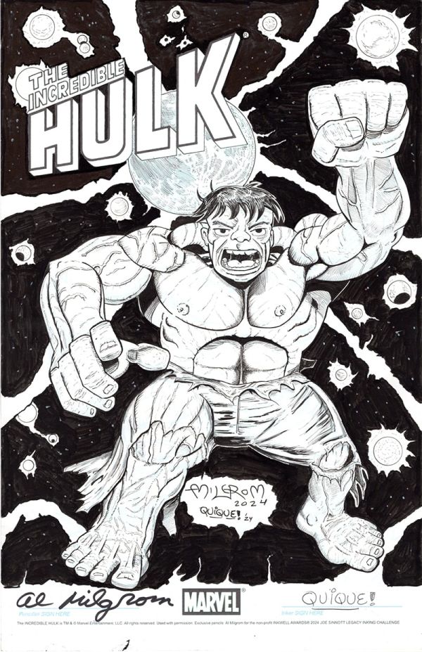 Image for Sinnott Legacy Inking Challenge Hulk signed Al Milgrom/Enrique Lopez