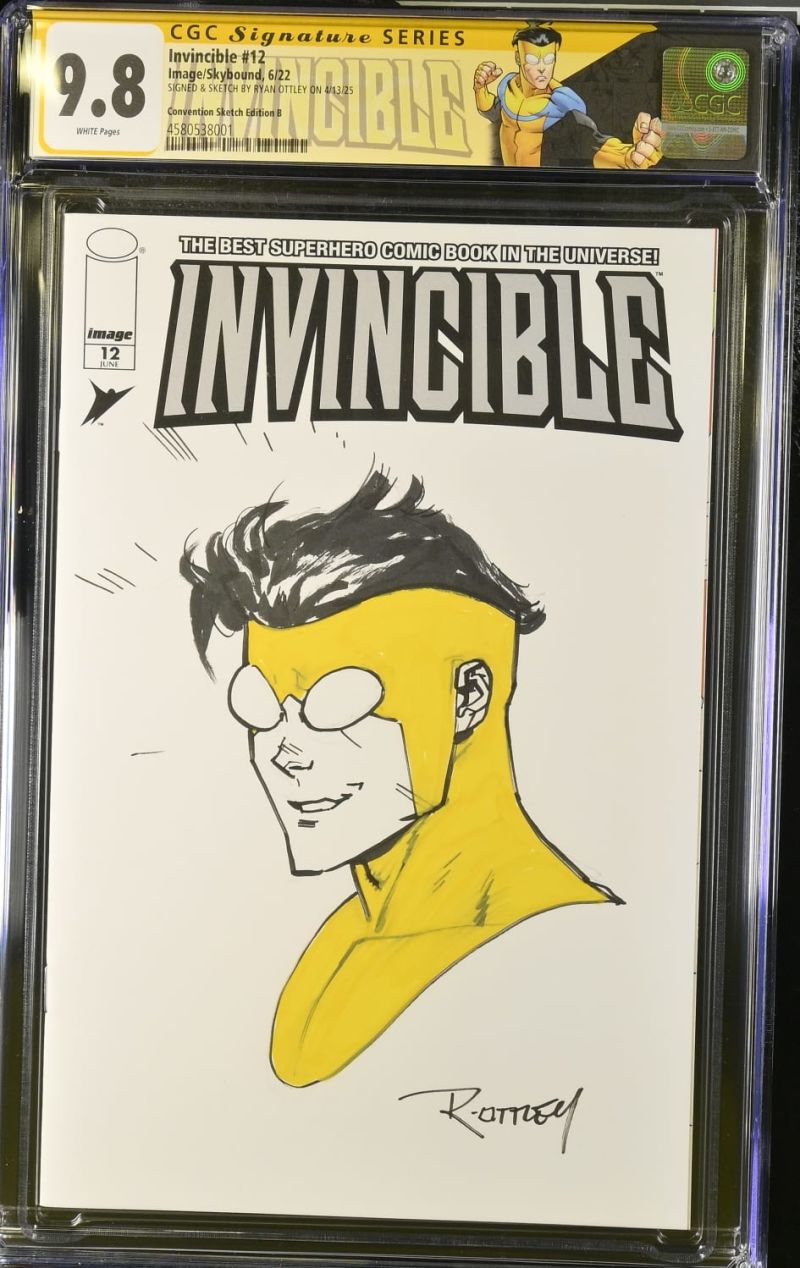 Invincible #12 CGC 9.8 Signed by Ryan Ottley Sketch Covers | Raremarq