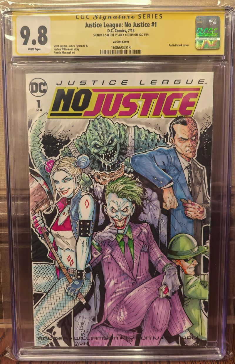 Justice League: No Justice #1 CGC 9.8 Signed & Sketched by | Raremarq