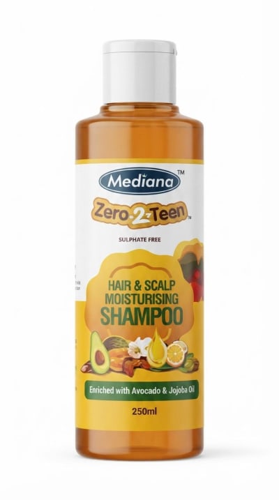 Mediana Zero 2 Teen Hair and Scalp Moisturising Shampoo with Avocado and Jojoba Oil - 250ml