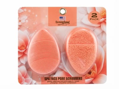Silicon Face Pore Scrubber/ Facial Cleansing Brush - Peach - 2 In Pack