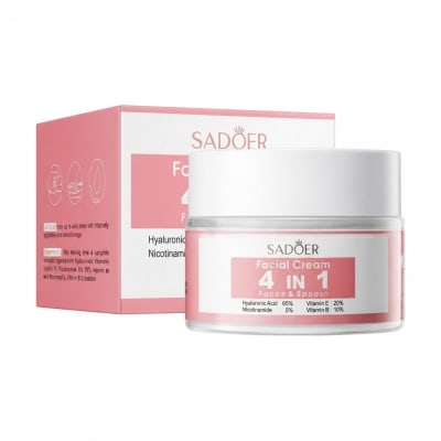 SADOER 4 In 1 Facial Cream - Repair & Nourish Moisturizer With Vitamin C/ E & Niacinamide - 50g