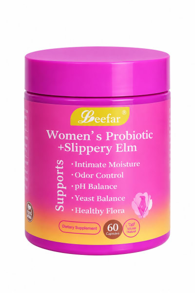 Leefar Women Probiotic with Slippery Elm Dietary Supplement 60 Capsules
