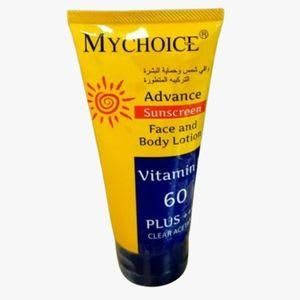My Choice Advance Sunscreen Face & Body Lotion Vitamin E SPF 60 PLUS +++ CLEAR ACETATE - 150g (MY CHOICE) - Image 1