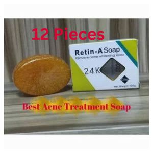 12 Pieces Retin-A 24 K Soap – Remove Acne & Whiten Skin (100g) / Advanced Skincare for Clear, Radiant & Even-Toned Skin