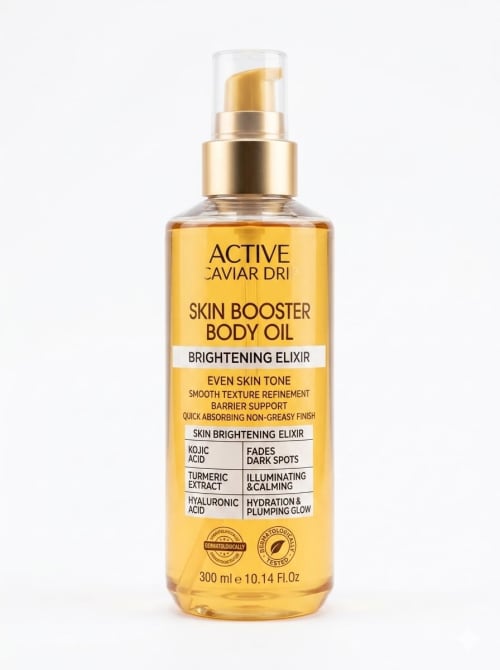 Drip Skin Booster Body Oil - Brightening Elixir with Kojic Acid & Turmeric - 300ml - Image 1