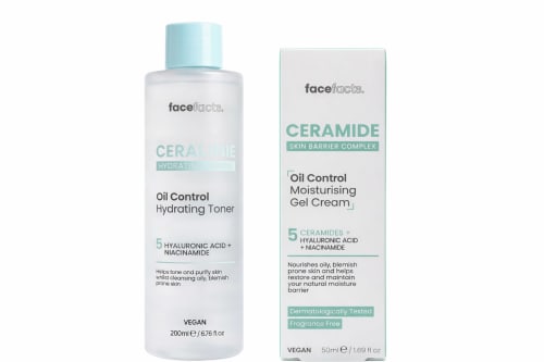 Ceramide Oil Control Skincare Set – Hydrating Toner (200ml) + Moisturising Gel Cream (50ml) - Image 1