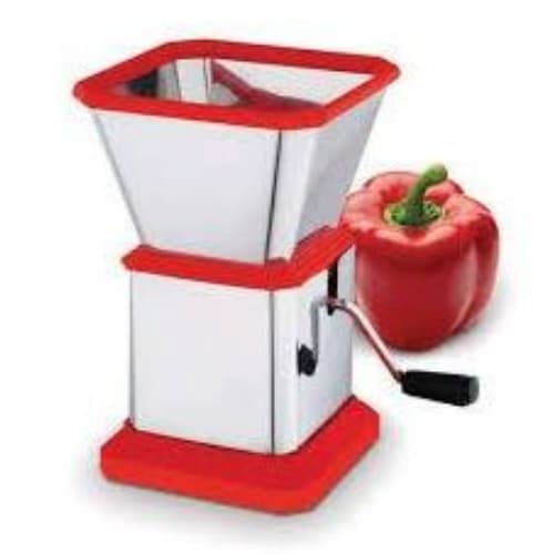 Stainless Hand Grinder: IDEAL FOR Dry Fruits, Peanuts, Chilli, Ginger, Pepper, Tomatoes, Garlic Etc (RED)