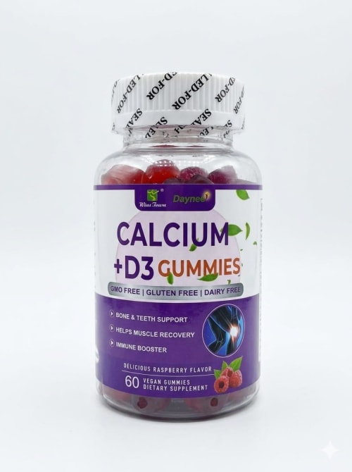 Extra Strength Raspberry Gummies - Essential Nutrient Blend for Bone, Muscle & Immune Support - 60 Vegan Gummies