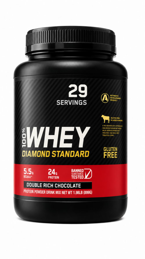 Standard 100% Whey Protein Powder Double Rich Chocolate - 899g (29 Servings) - Image 1