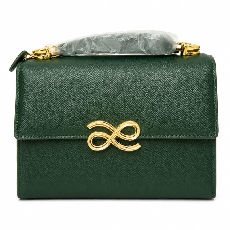 Ladies Structured Handbag –Textured Finish with Gold Infinity Clasp - Image 1