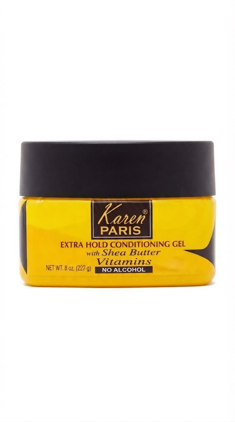 Karen PARIS EXTRA HOLD CONDITIONING GEL (BLACK) WITH SHEA BUTTER & VITAMINS - 175G - Image 1