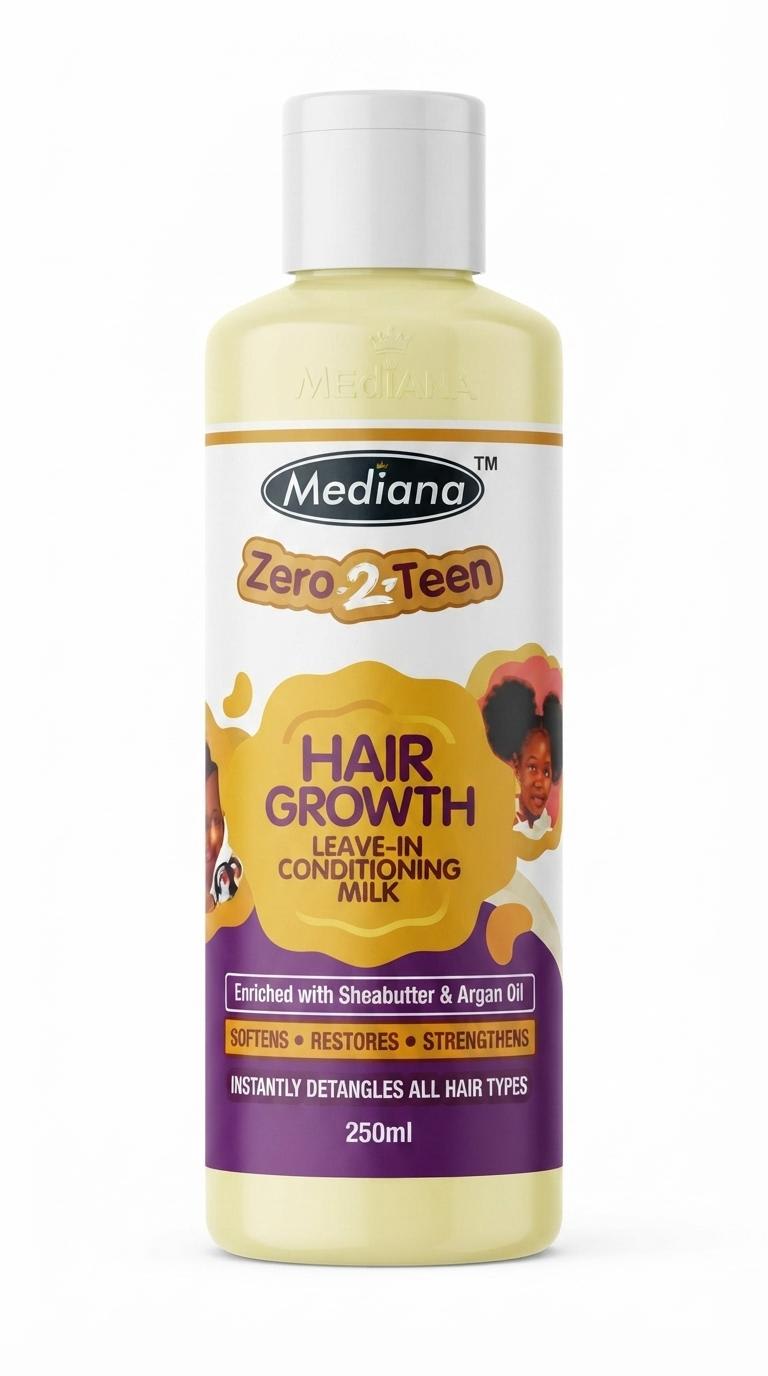 Mediana Zero 2 Teen Hair Growth Leave-In Conditioning Milk with Shea Butter and Argan Oil - 250ml - Image 1