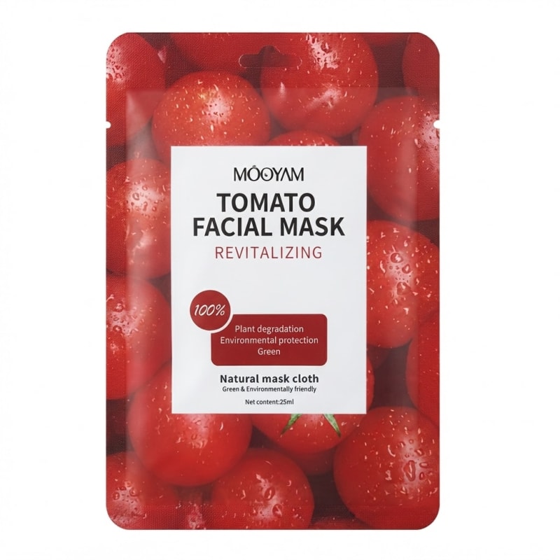 25ml Tomato Revitalizing Facial Sheet Mask - Radiant Plant-based Face Sheet Mask - Image 1