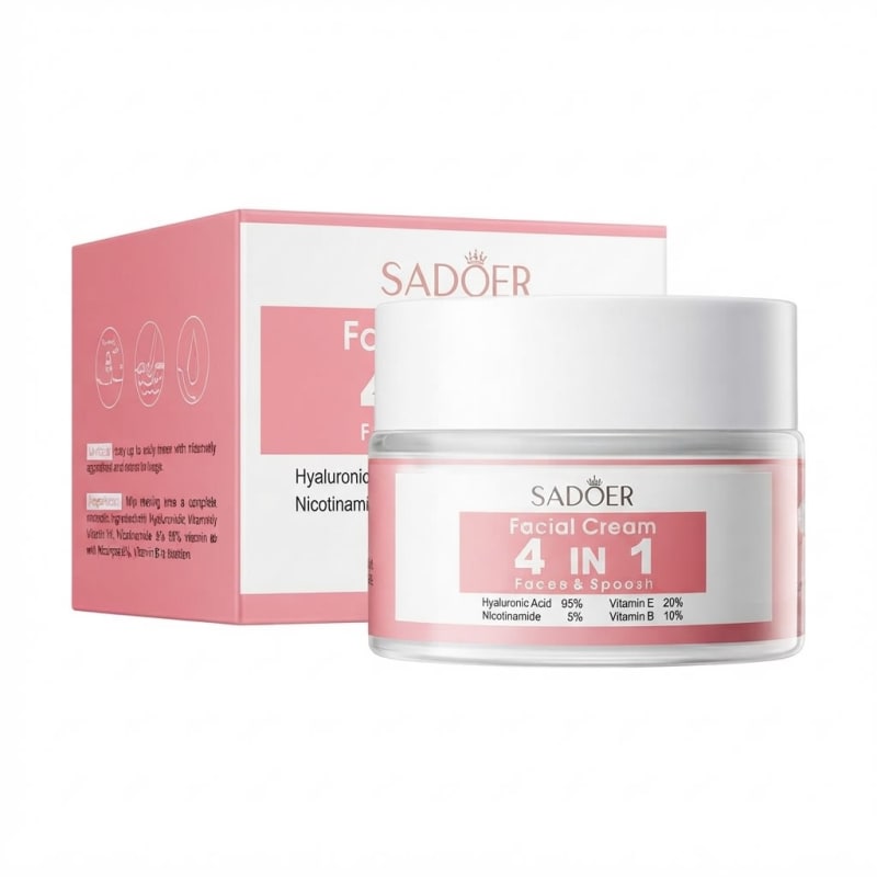 SADOER 4 In 1 Facial Cream - Repair & Nourish Moisturizer With Vitamin C/ E & Niacinamide - 50g - Image 1