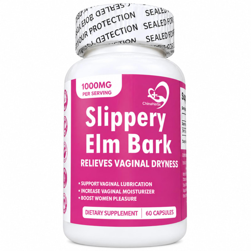 ChinaHerbs Slippery Elm Bark 1000mg – 60 Capsules - Image 1