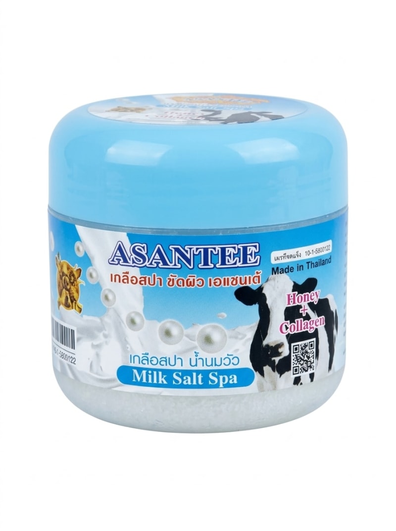 Asantee Milk Salt Spa Scrub - Honey + Collagen - 700ml - Image 1