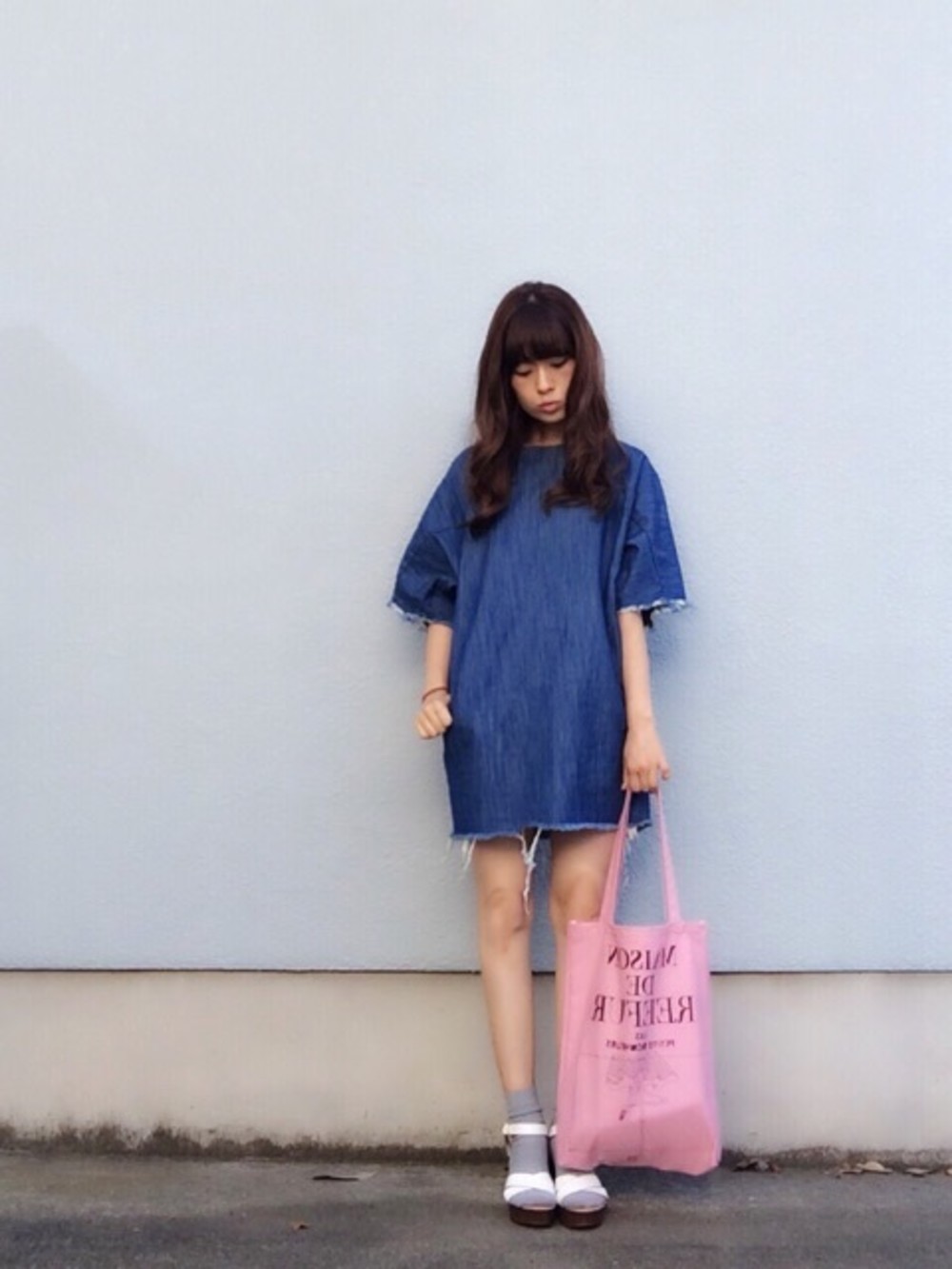 【I AM MARI】デニム クロス ラップ ミニ ワンピース◆ ☆送料・関税込☆I AM MARI☆デニムラップミニワンピース☆ (I