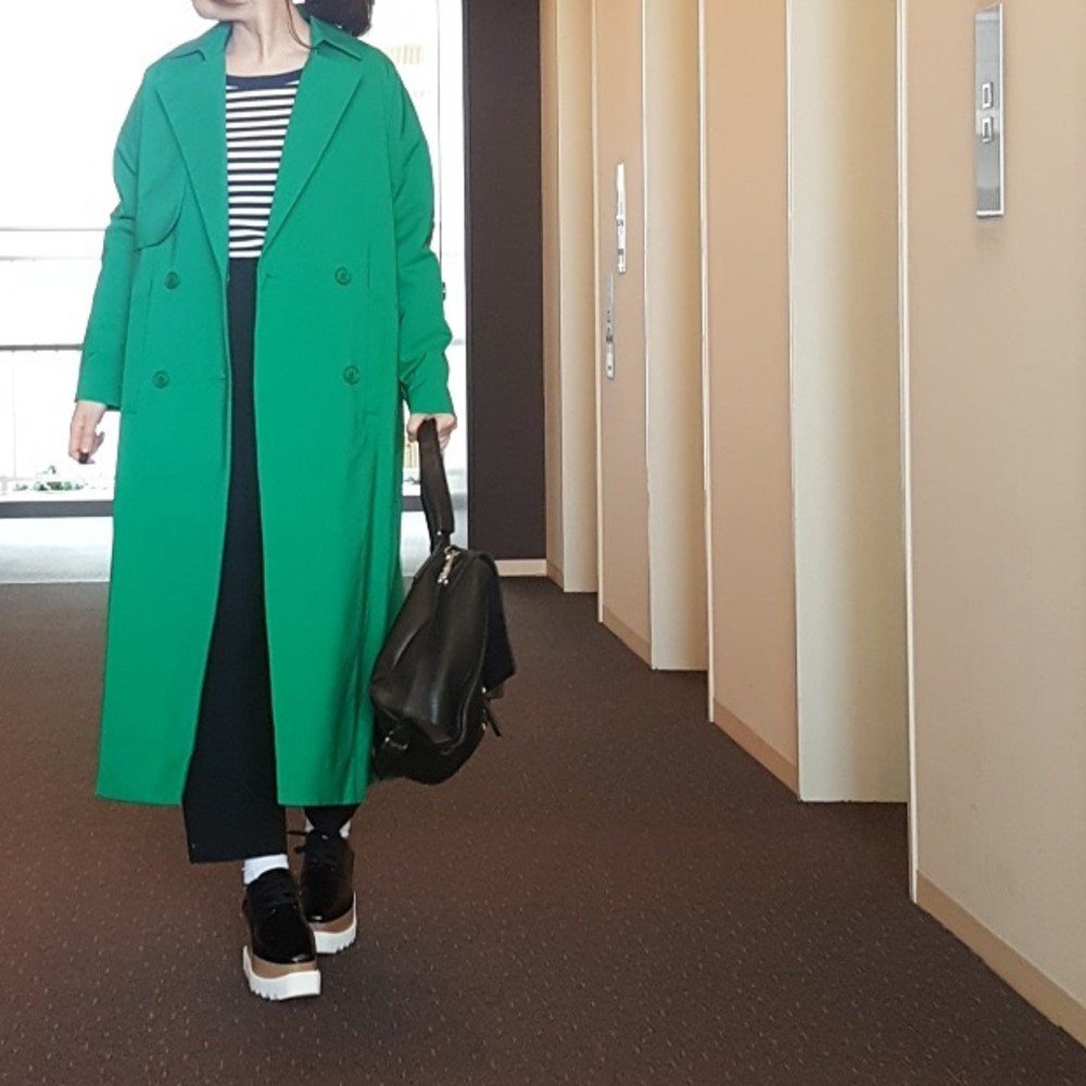 新品 Stella McCartney 46 比翼 トレンチコート ロング Women チョコレートブラウン ダブルフェイス ベルテッド